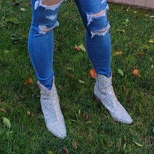 Betsey johnson rhinestone boots